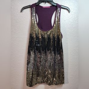 Julie's closet  Blouse Tank Top Womens  Sparkle Bling Shiney Party.
